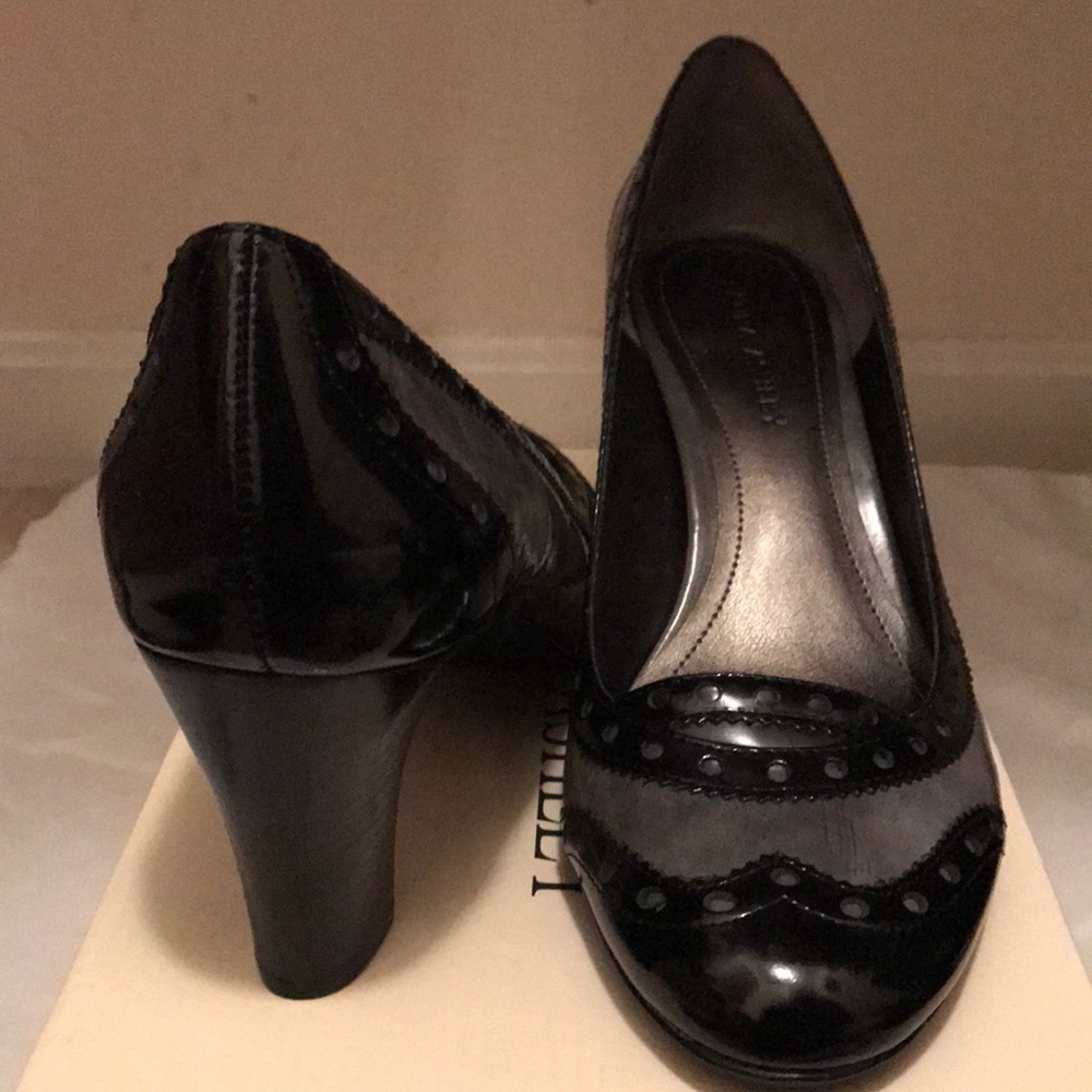 Black patent leather heels